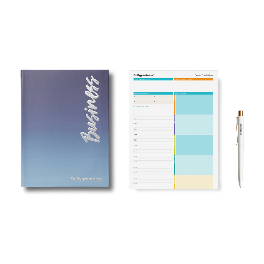 Bundle - Dailygreatness Business Undated, Deskpad, & Pencil